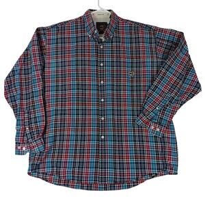 Cinch Shirt Mens Large Plaid Red/Blue Western Rodeo Casual‎ Black Label Logo